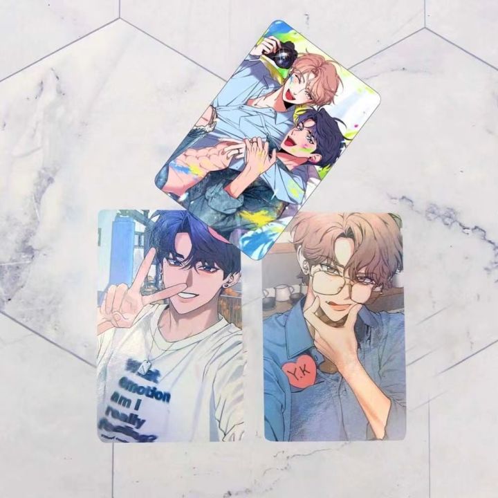 Korean comic sketch Cui Yijing Li Zhoubin 3-inch fan photo card high-looking handsome guy photo card thickened double-sided laser OVERDOESETO