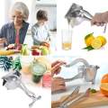 Manual Fruit Juicer, Lemon, Orange Citrus Juicer, Alloy, Silver. 