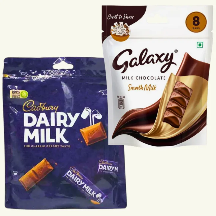 🍫 Cadbury Dairy Milk Minis Chocolate Pouch 160g+Galaxy Smooth Milk ...