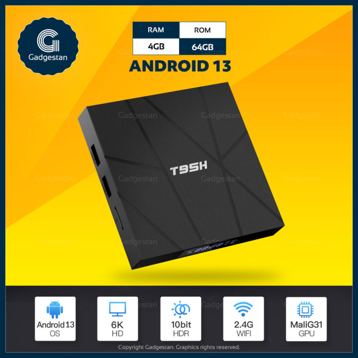T95H - 4GB 64GB - Android 13 - 6K - Smart Android Tv Box