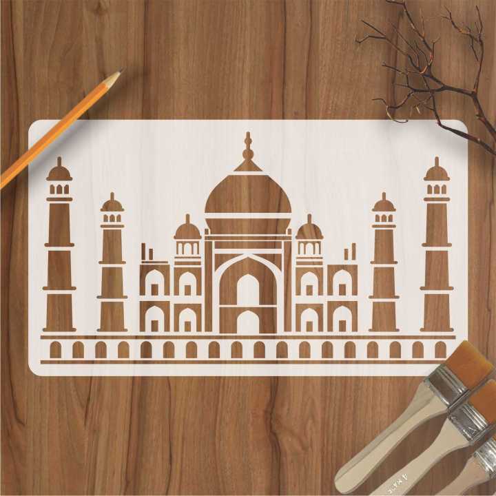 Mosque Reusable Stencil Airbrush Painting Wall Art DIY Home Decor Scrap booking Album Crafts