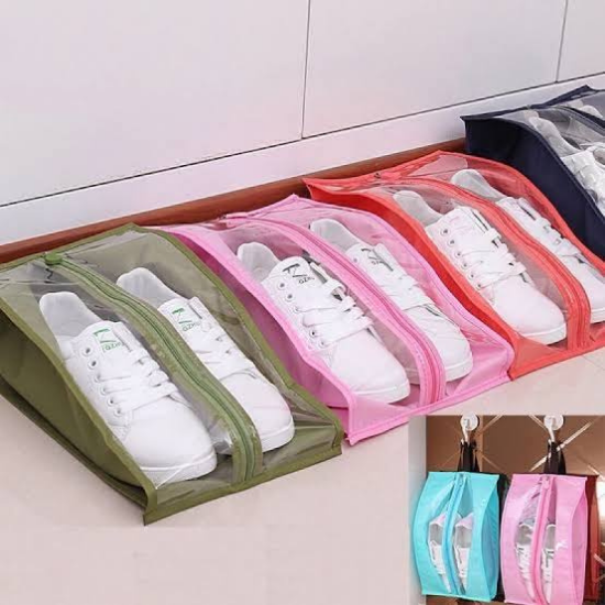 Travel Shoes Organizer Storage Bag With Metallic Zip & Water Proof
