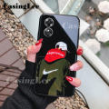 For OPPO A17K Case ?Tempered Glass Protector Back Mirror Phone Cases with SUP Design OPPO A17K Back Cover. 