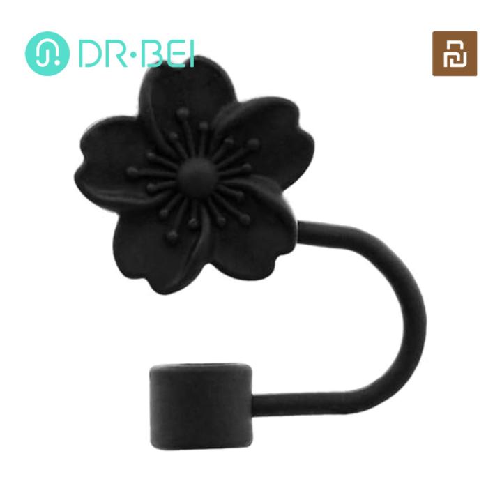 Fly Protection for Straws 10mm Peach Blossom Silicone Straw Cover Cap Keep Straws Clean Safe On-the-go Perfect for Food-grade Silicone Cover