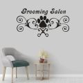 Grooming Salon Wall Decals Dog Paw Print Vinyl Poster Pet Shops Decor Pets Grooming Scissor Wall Art Sticker Pet Shop. 