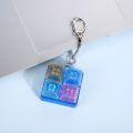 Portable 4 Keys Fidget Keychain Keycap Key Button Finger Keyboard Cap Stress Relief Pass The Time Pinch Toy for Adult. 