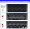 Keyboard Protector Compatible with 2023-2021 M3/M2/M1 Pro/Max MacBook Pro 14" 16" (A2918 A2992 A2779 A2442 A2991 A2780 A2485), M2 MacBook Air 13.6" 15" (A2681 A2941) TPU Skin Cover, Clear. 