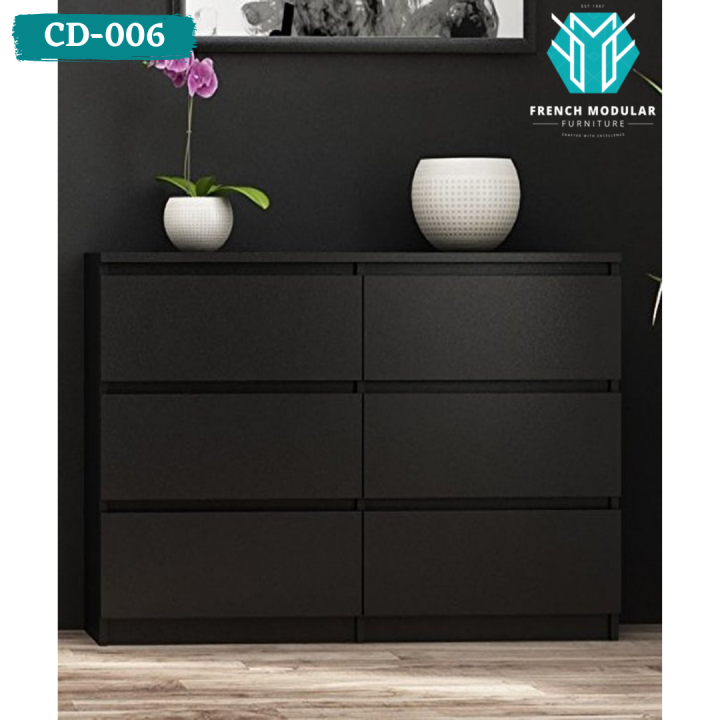 CD-006%20-%20Oak%20Wood%206%20Drawers%20Handleless%20Chester%20Black%20&%20White%20Polish%20Finish%20Jewelry%20Cosmetics%20Organizer%20Storage%20Chest%20Of%20Drawer%20Living%20Room%20Storage%20Bedroom%20Cabinet%20-%20Image%202