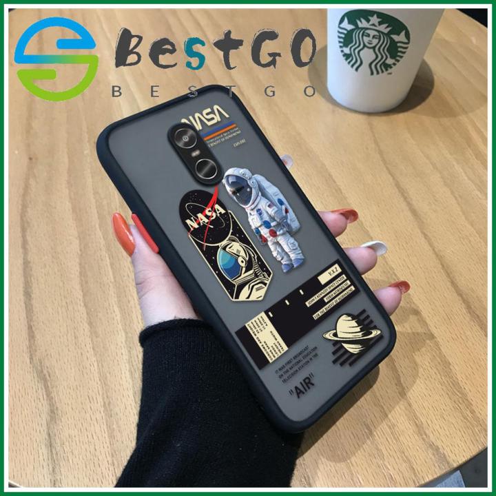 【BestGO】Casing Case For Xiaomi Redmi Note 4 Note 4X Case Creative NASA America Space National Astronaut Frosted Casing Transparent Phone Case Full Cover Camera Protect Case Hard Case For Boys For Girls