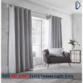 Fancy Leaves Jacquard Lined Curtains  Light Grey Curtain Set with Ring  Pair packed window curtain for room. 