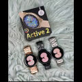 Trendhub Active 2 Smart Watch For Boys - Stylish Round Dial Touchscreen Smart Watch For Girls with Elegant Metal Chain Strap - Fashionable Smartwatch with a Unique Floral Display Design - Available in Gold, Black, and Silver Colors. 