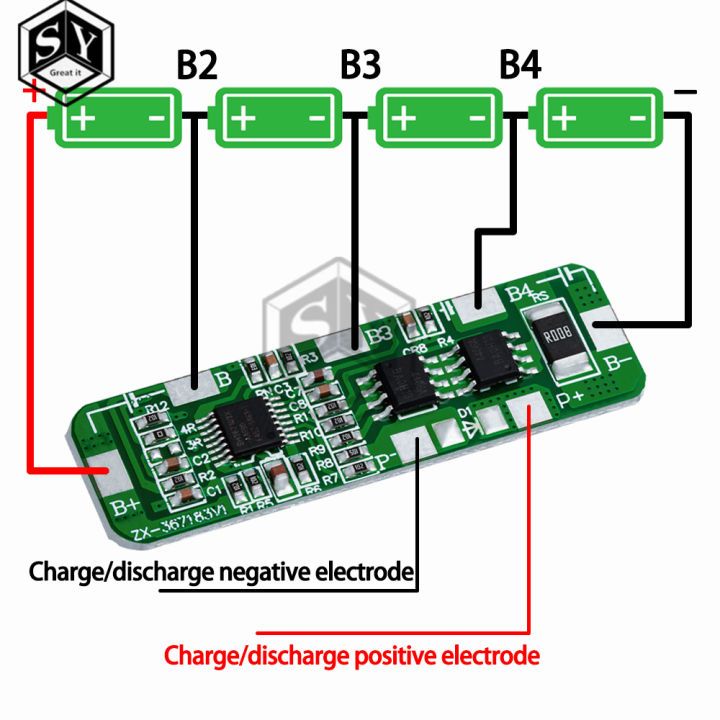 Over Protection! 4S 4A-5A 18650 Li-ion Lithium Battery Protection Board 4 Pack BMS 4.25-4.35V To 2.3-3.0V