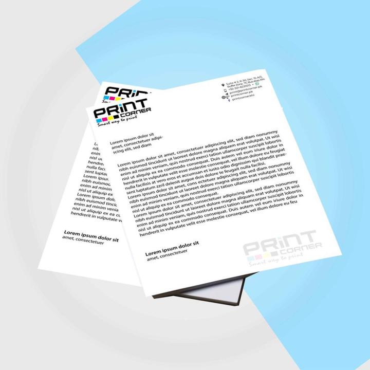 Letter Head - Letter Pad - Letter Head 1000pcs - Business Letterhead - Letterhead design - Letterheads -Printing - Printingpress - Printcorner