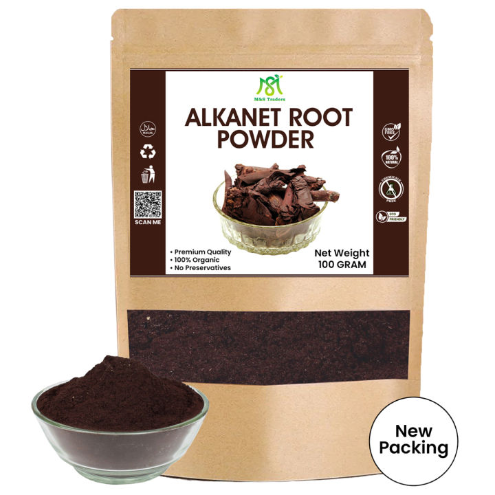 Organic Alkanet Root Powder | Ratan Jot  (Ratanjot Powder) - 100% Natural - 100 Grams