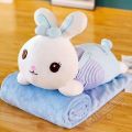 Baby Cute N Lovely Stuffed Animal Pillow Plush Toy Set With Blanket Soft Warm Folding Blanket - Infant Toddler Kids Blanket with Character Head Or Back Support Pillow. 