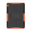 For Huawei MediaPad T3 10 Tire Texture Shockproof TPU+PC Protective Case with Holder. 