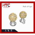Curtain Rod Ends Golden or Silver. 