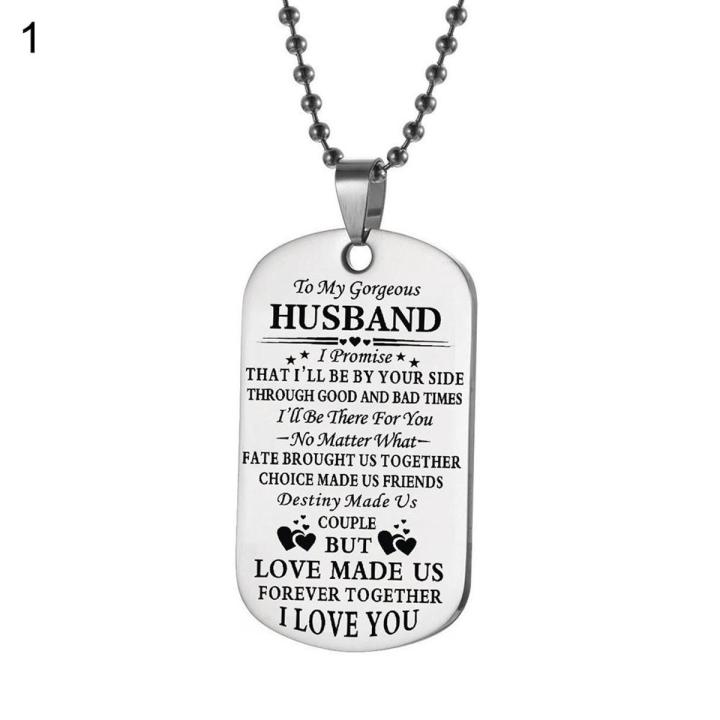 Fashion Letter Husband Wife Girlfriend Boyfriend Tag Pendant Necklace Keychain