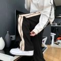 Black2023Year Sweatpants Men's Straight Loose Side Striped Spring and Autumn New Casual Pants Track Pants. 