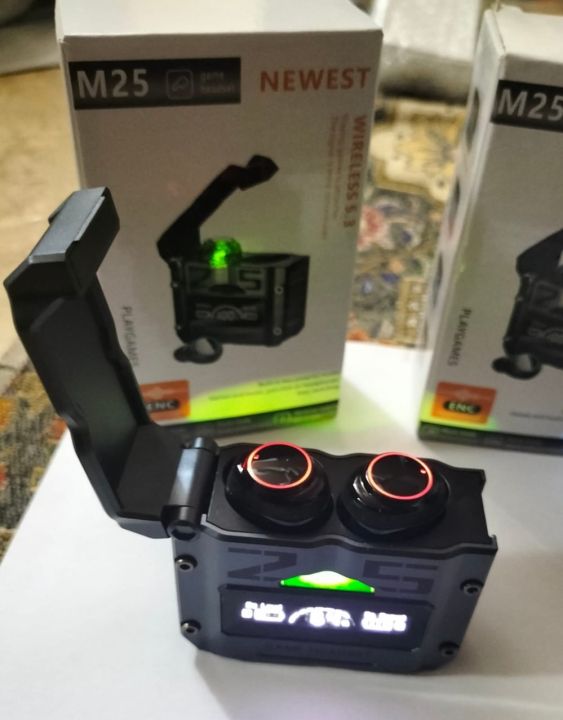 M25 TWS Bluetooth 5.3 Wireless Earbuds Stereo Sound Earphones Led Power Display Gaming Headsets Noise Cancelling Headphones With Charging Case