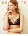 New bralette Thin Seamless Bras For Women Soft Satin Bra Comfortable Female Wireless Lace Bra Small Size Black Color . 
