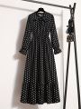 Sultan Stitched Stylish Polka Dots Panel Long Frock for Girls & Women – Casual & Party Wear Maxi Dress | Elegant Daily Wear Long Frock 2025. 