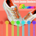 1Set Stretching Lock Lace 25 Colors Shoe Laces Elastic Sneaker Shoelaces Shoestrings Running Jogging Triathlon. 