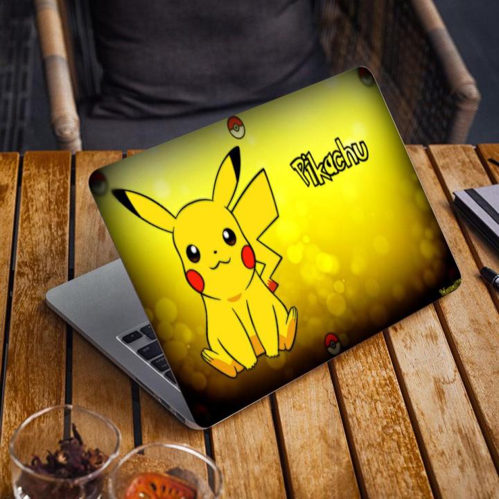 Pikachu Laptop Back Skin Sticker-Laptop Back Skin-Laptop Skin Vinyl Sticker Decal, 13 13.3 14.6 15 15.4 15.6 inch Laptop Skin Sticker Cover For All Laptops