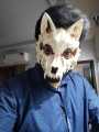 Were Wolf Masquerade Animal 3D Skull Bone Skeleton Luminous Glow in Dark Werewolf Half Face Mask Scary Cosplay Costume Halloween Carnival Party Props Christmas Festival Fashion Horror Show Men Women Ladies Adults. 