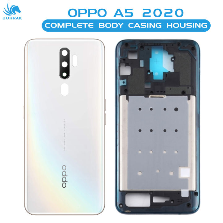 Oppo%20A5%202020%20Housing%20Middle%20Frame%20With%20Side%20Button%20and%20Camera%20Lens%20Complete%20Body%20Casing%20Replacement%20For%C2%A0A5%202020%20-%20White%20-%20Image%202