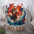 Monkey D. Luffy 'Wanted Pirate King' Hoodie – Unisex One Piece Anime Hoodie, Claim the Bounty in Style. 