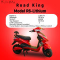 Road King R6 Electric Scooter with Lithium Battery - Powerful 650W Motor, 90 KM Mileage, Top Speed 60 KM, Fast 2-3 Hr Charging. 