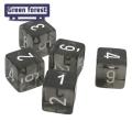 Acrylic Dice Set Set of 5 Easy-to-read Black Translucent Dice for Board Games Durable Lightweight 16mm Acrylic Dice with Clear Numbers Translucent Black Dice for Role-playing Games. 