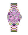 Guess Womens Multi-Color With Crystals Stainless Steel Case With Day+Date Multi-Color Crystals Dial Multi-Color Stainless Steel Bracelet Watch-GW0464L4. 
