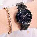 Watch For Women Stainless Steel Magnet Strap Watch For Girls. 