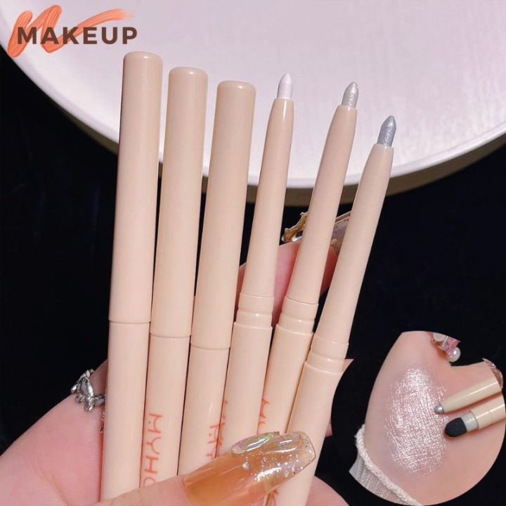 MYHO Eye Cosmetics Double Headed Lying Silkworm Pen Highlighter Eye Shadow Silver Fine Flash Highlighter Galaxy Highlighter Pen for Women