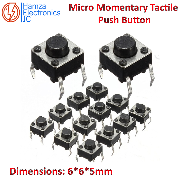 Pack Of 25/50/100 Pieces Momentary Push Button Switches 6x6x5