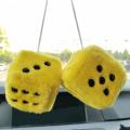 Furry Car Dice Ornament Trendy Decorative Fluffy Rearview Mirror Dice Soft Spotty Fluffy Dice For Car Accessory Vehicle. 