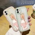 chenyyka For Xiaomi Redmi Note 8 Note 8T Case Cartoon Cute Girl back Lovely Cream Wave Border Soft Clear Shockproof Phone Cases Creative Camera Transparent Casing Simple Silicone Protective Cover. 