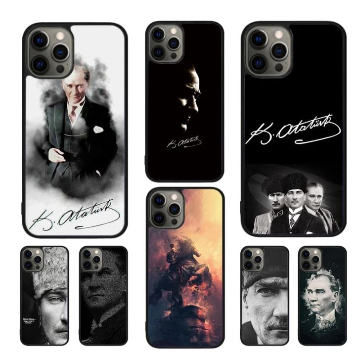 Turkey Mustafa Kemal Ataturk Mobile Phone Cases Cover For iPhone 15 14 12 13 mini 11 Pro MAX XR XS apple 6 7 8 Plus SE2020 Coque