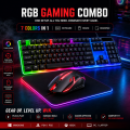 Rgb Gaming Keyboard & Gaming Mouse & Mousepad 3 in 1 Combo Pack - 7 Colour. 