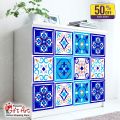Gifts Art -  Tile Stickers Pack of 6 / 12 / 24 / 48 / 102 Pcs. 12x12 cm Blue Pattern Design Wall Decorative Self Adhesive Tiles Stickers Bathroom Kitchen Sticker Wall Wallpaper Border Decoration. 