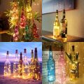 Battery Operated Cork String Light 2 Meters 20 LED Copper Wire Warm White Fairy Lights Cork Light Fits All Bottle Shape. 