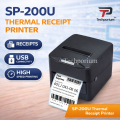 Speed-X SP-200U 80mm Thermal Receipt Printer USB Interface High Speed 230mm/s Auto-Cutter POS and Retail Durable Desktop Printer Supermarket Restaurant and Office Billing Plug and Play Easy Installation. 