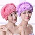 Bear Coral Fleece Thicken Quick Dry Hair Hat Towel Water Absorption Shower Cap. 