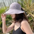 Big Brim Straw Hats Sun Hat For Women Foldable Wide Brim Knitted Empty Top Hats Knit. 
