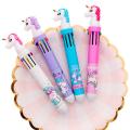 1 pcs Fluffy Unicorn Retractable Pen multi ink Colours Gift For Kids Girls Creative Stationery. 