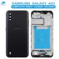 Samsung Galaxy A01 Housing Middle Frame With Side Button and Camera Lens Complete Body Casing Replacement For Galaxy A01 - Black. 