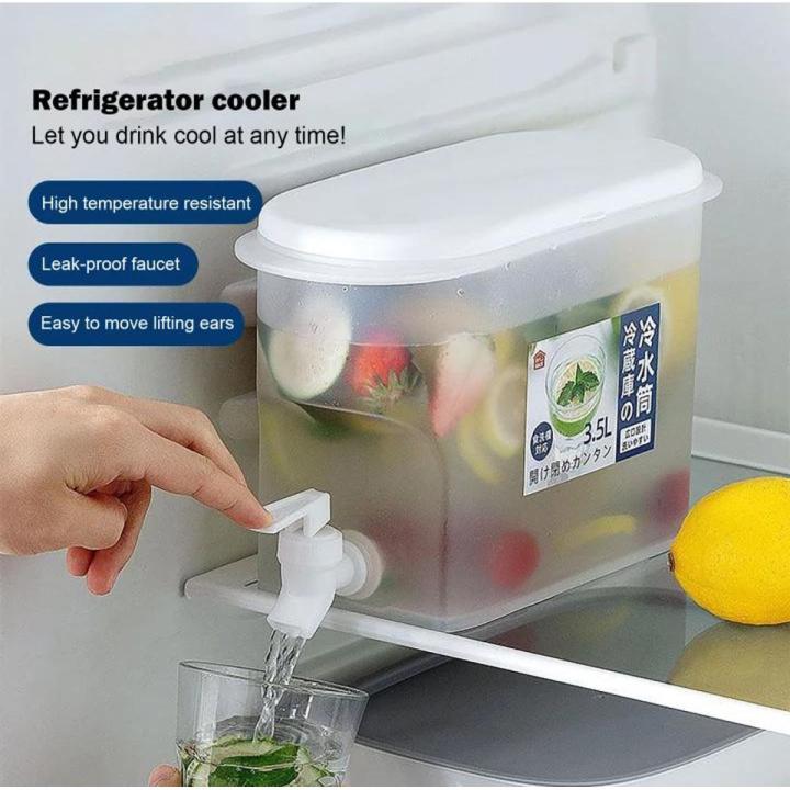 3500ml Refrigerator Cold Water Kettle Water Container box 3500ml Refrigerator Cold Water Kettle Water Container With Faucet For Fridge Household Lemonade Bottle Drinkware Cold Water Bottle Container