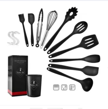 Kitchen%20Utensil%20Set%2010%20PCS%20Cooking%20Utensils%20With%20Plastic%20Utensil%20Holder,%20Non-stick%20Silicone%20and%20Heat%20Resistant%20Wooden%20Utensils%20-%20Image%206